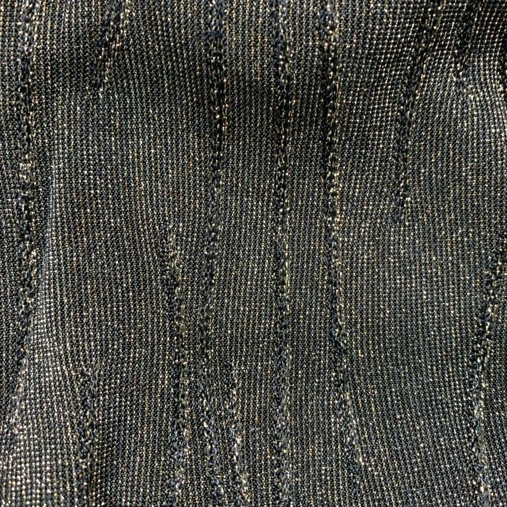 Vintage Lana Lee Petite Metallic Gold Textured Open Front Long Sleeve Cardigan Black Size undefined - Image 7