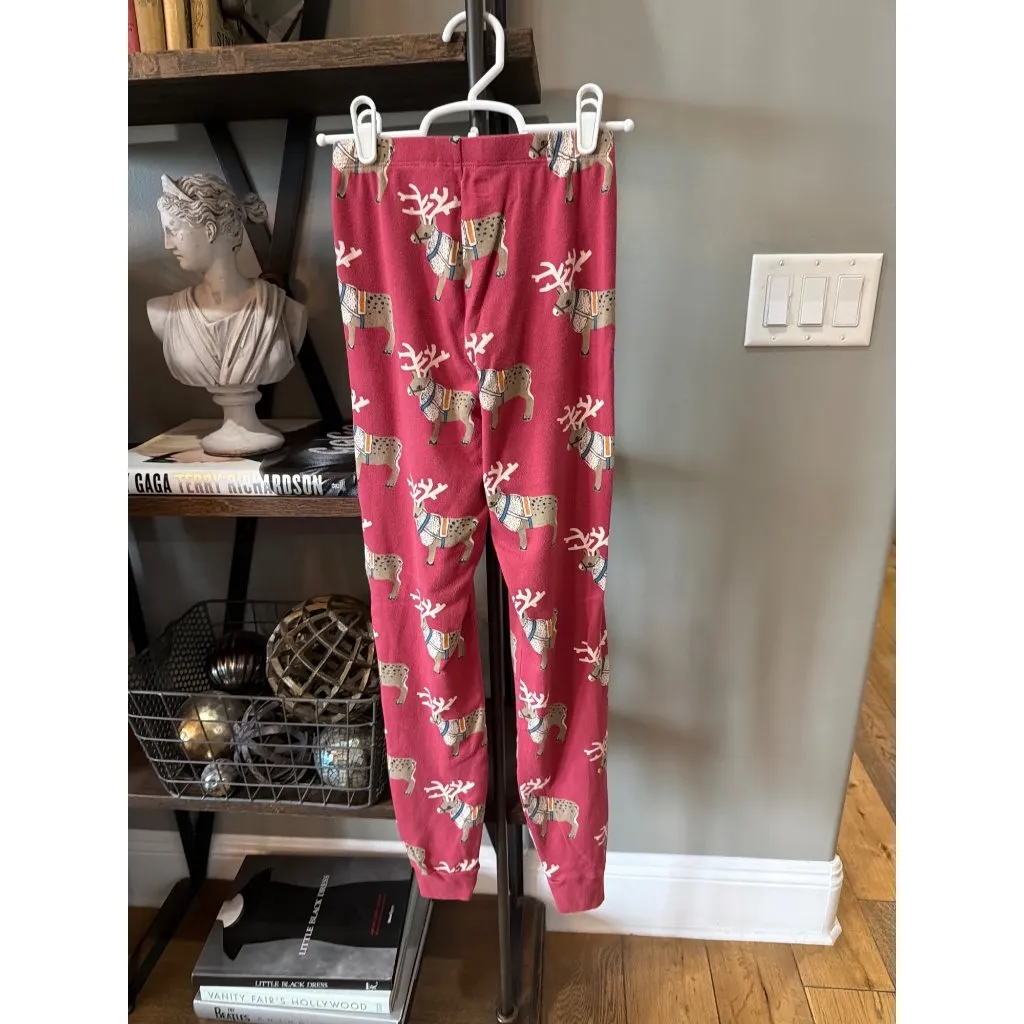 Tea Collection Adult Pajama Set Swedish Reindeers Womens Size XS Red - Image 7