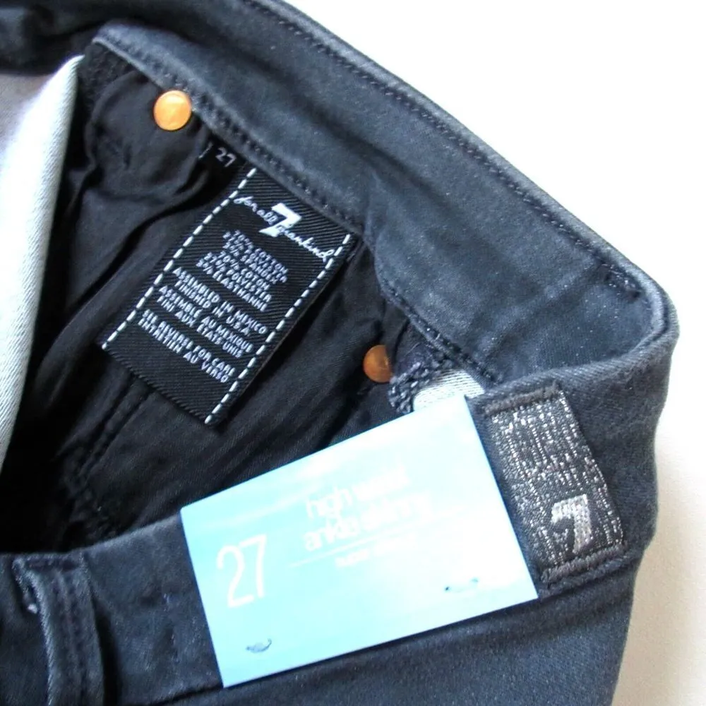 NWT 7 For All Mankind High Waist Ankle Skinny in b(air) Evening Gray Jeans 27 - Image 6