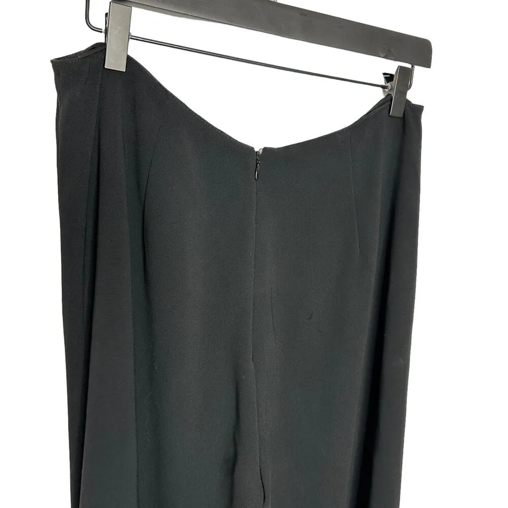 Vintage Jackie Rogers Wide Leg Dress Pants 32 Waist Large Black - Image 2