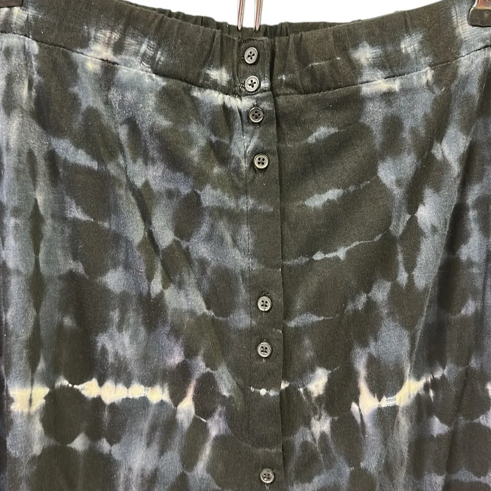 Ruff Hewn Cotton Tie Dye Full Button Front Maxi Skirt Black Blue White Womens M - Image 11