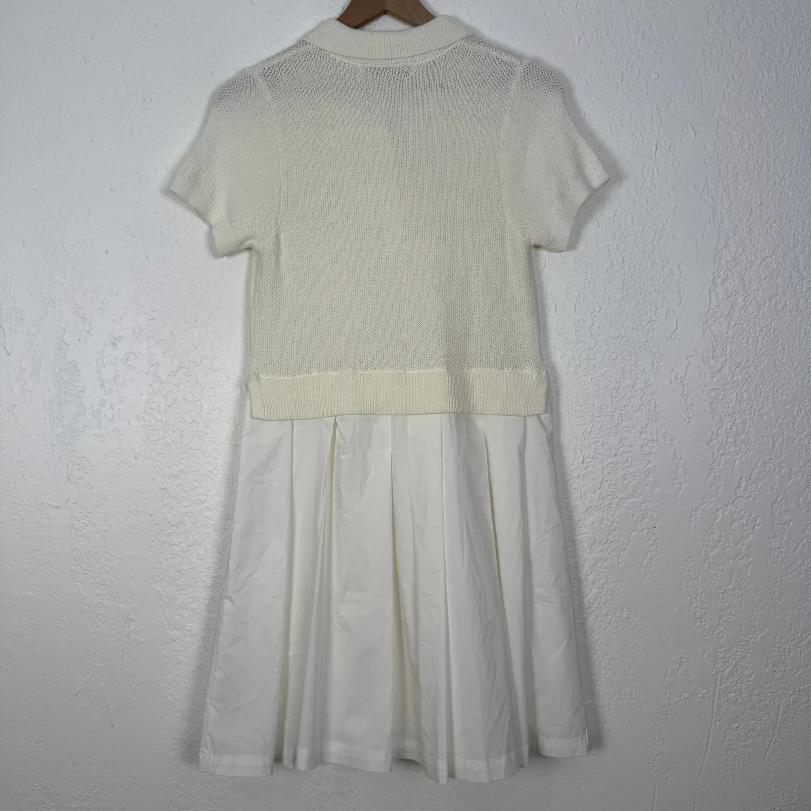 Flat White Anthropologie Twofer Tennis Dress Preppy Country Club Size XS - Image 4