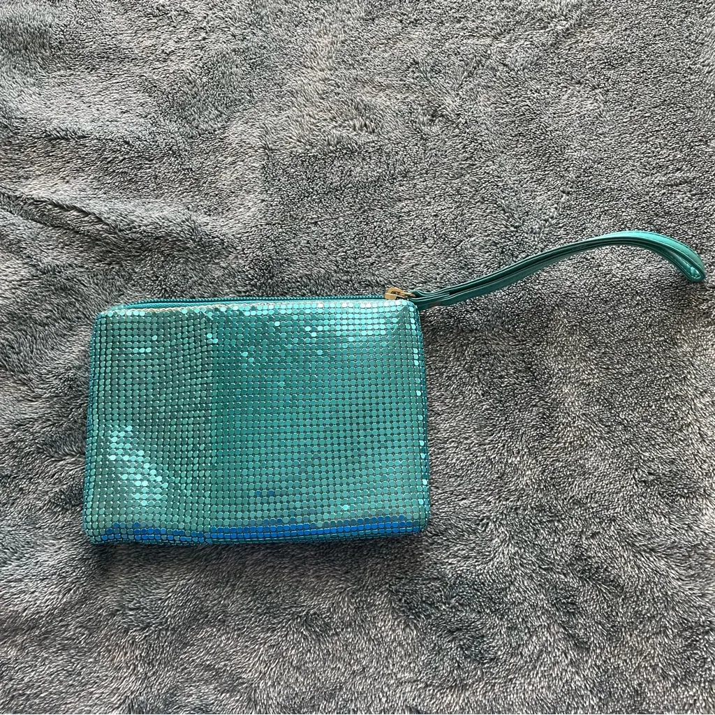 Sequin Wristlet Clutch‎ in Teal Blue - Image 6