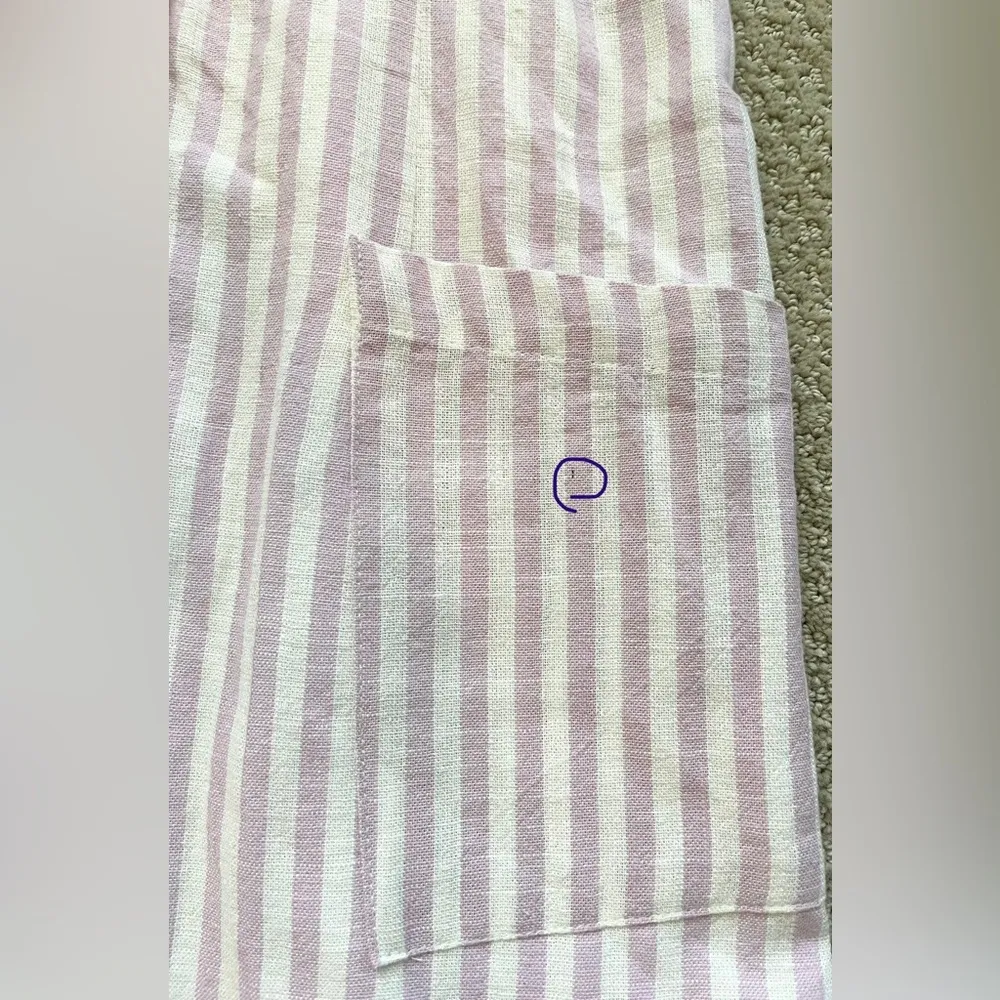 Brand New Lulu’s On The Pier Lavender & White Striped Button Front Mini Dress - Image 7