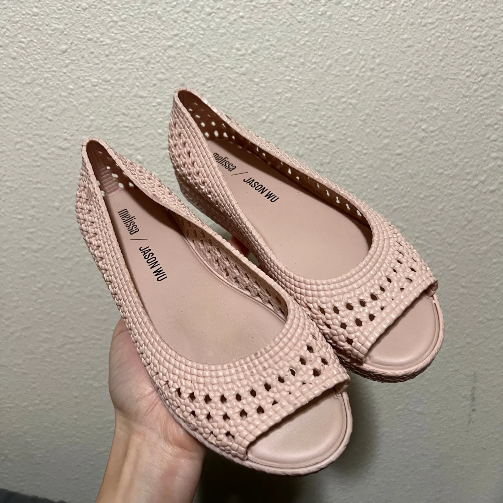 Melissa × Jason Wu Camilla Fruit Scent Woven Open Toe Pink Jelly Flats Womens 5 - Image 3