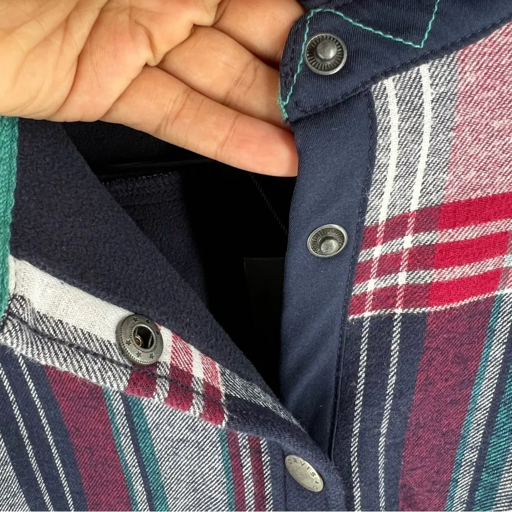 Orvis Pinnacle Shirt Jacket Flannel Multicolor Check Fleece‎ Lined Shacket - Image 6
