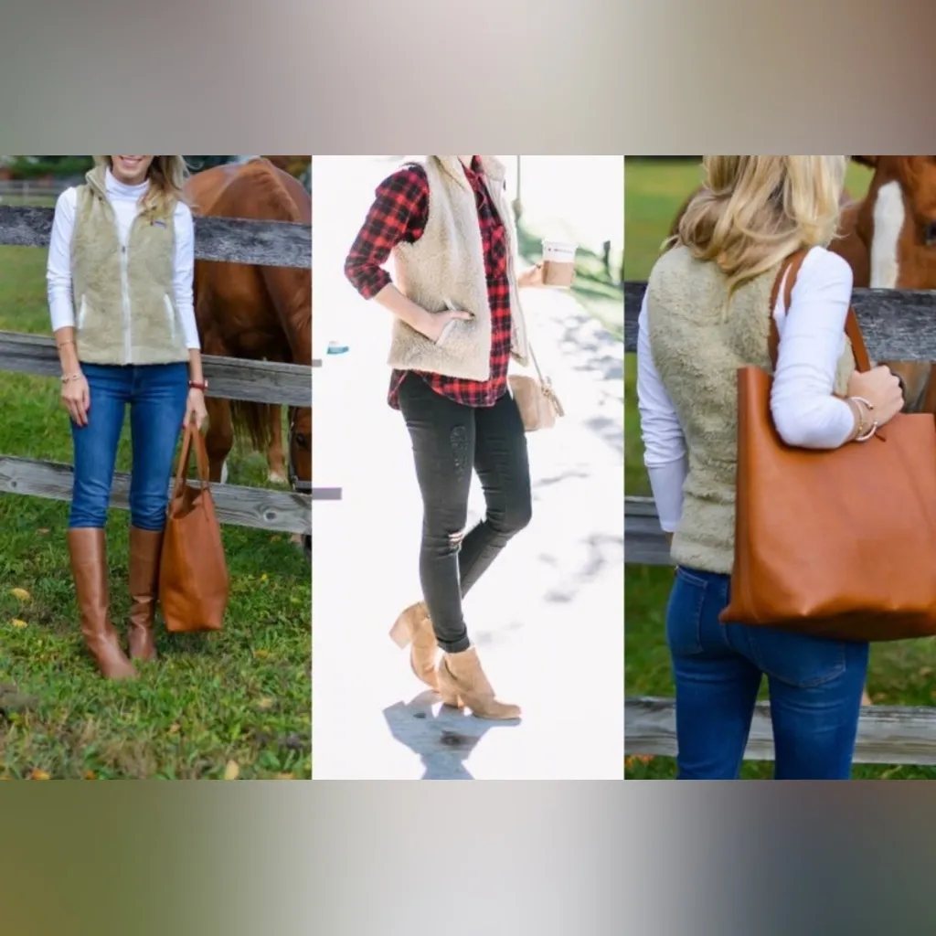 Patagonia Los Gatos Fleece Zip Vest Red Pockets Collared Outdoor Hiking Lined S - Image 3