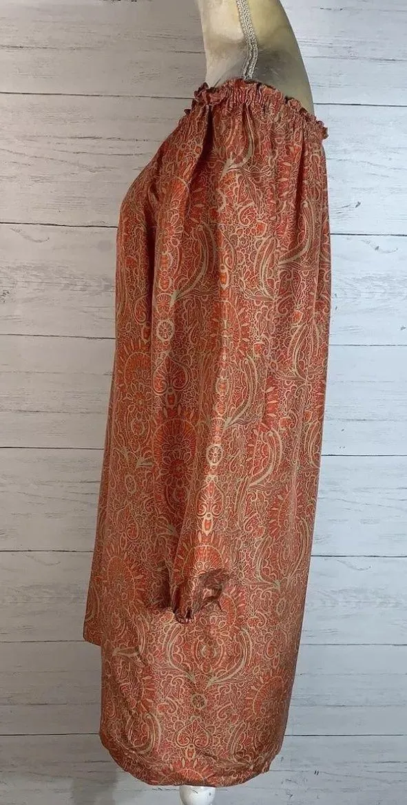 Michael Kors Silk Scarf Print Shift Dress Baroque Casual Luxe Brunch small - Image 9