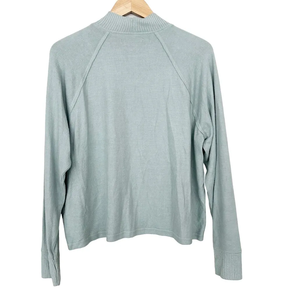 Abercrombie & Fitch Green Mock Neck Long Sleeve Shirt Sz L - Image 4