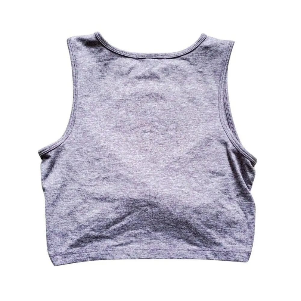 Zobha Workout Tank Women Size Small Heathered Purple Crop Criss Cross Gym Shirt - Image 2