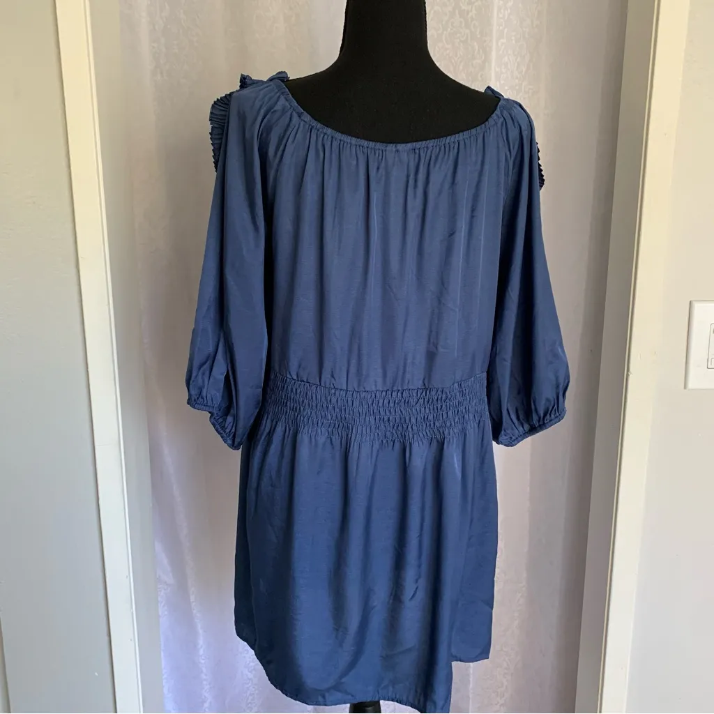 COTTON Ruffle Mini Dress Sz: L - Image 5