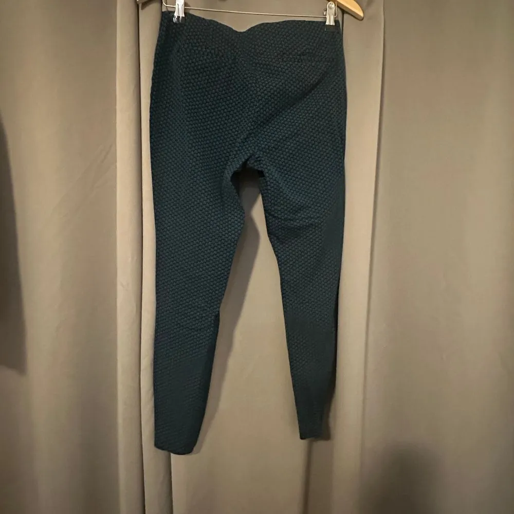 Alfani Pants Women 8p Blue Black Shell Pattern Knit Skinny Stretch Career Casual - Image 2