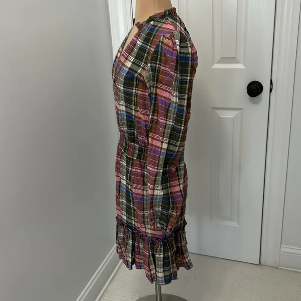 Veronica Beard Destiny Plaid Ruffled Dress - Image 8
