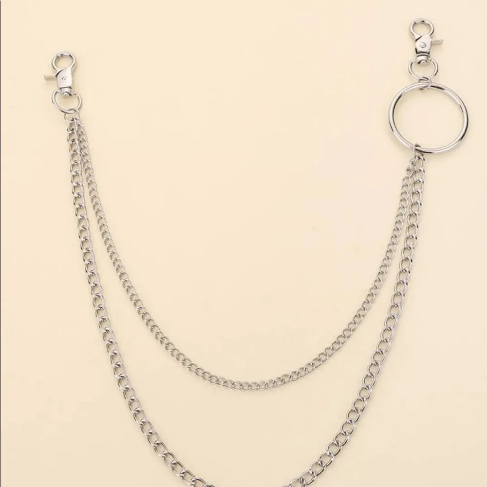 O Ring Silver Layered Pant Belt Chain New - Image 7