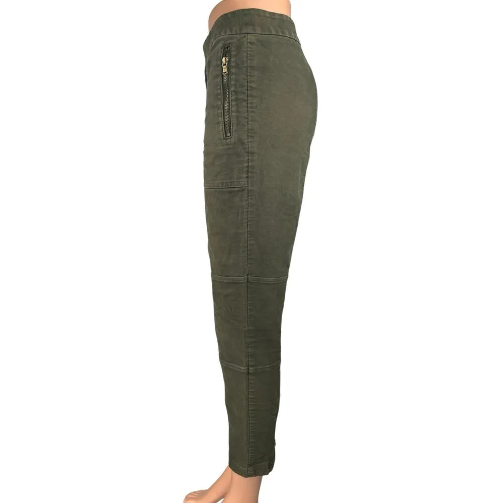 Lou & Grey Women's Olive Green High Waist Zip Hem Skinny Ankle Trouser Pants 10 - Image 2