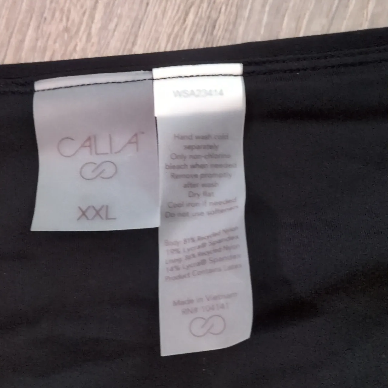 Calia Pure Black Wide Band Bottoms High Leg Size XXL - Image 4