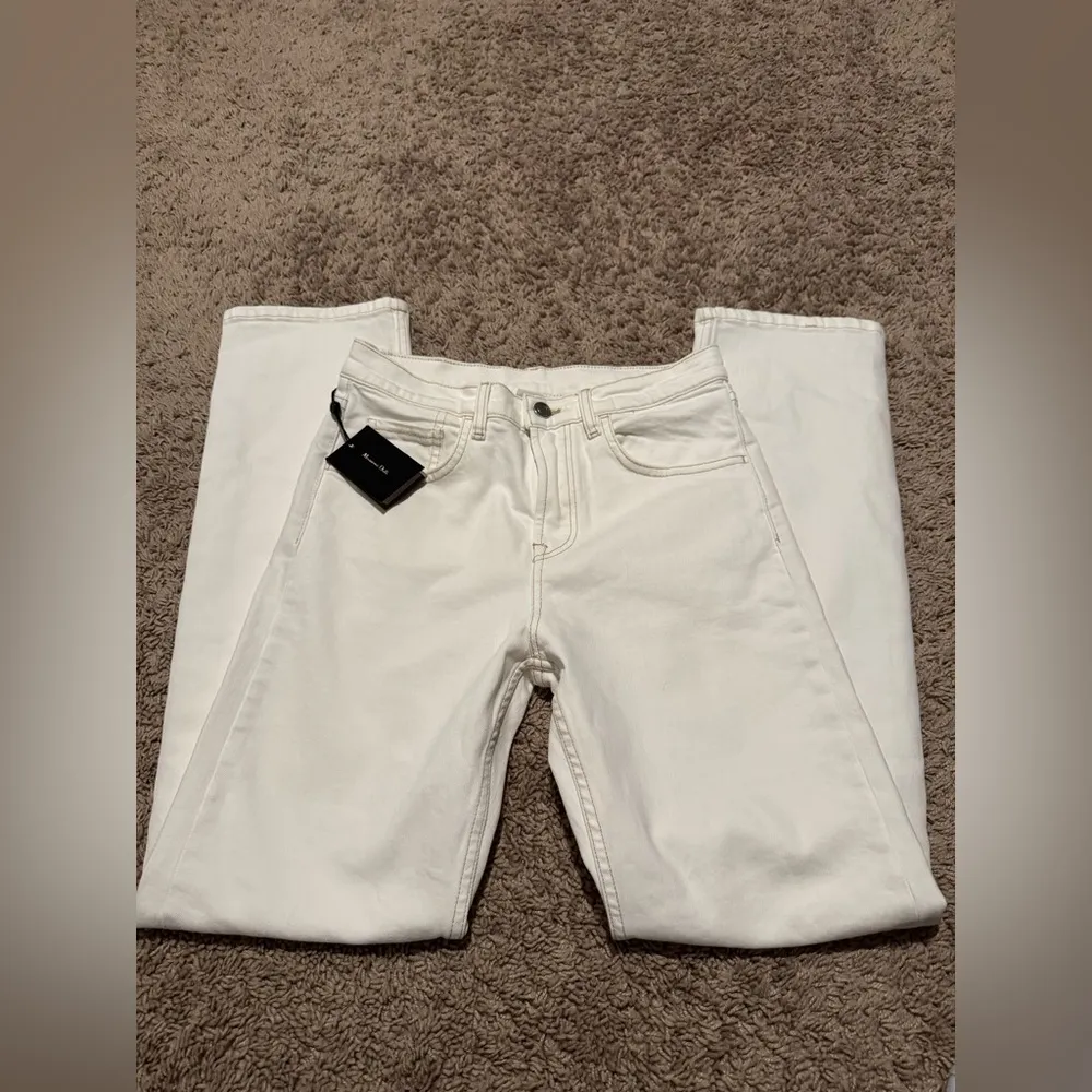 Massimo Dutti White Straight-Leg Jeans – Mid Rise, Size US 4 (NWT) - Image 9