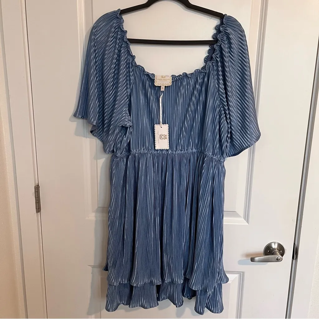 NEW Simply Southern Dress Size XL Tropical Blue Stardust NWT - Image 2