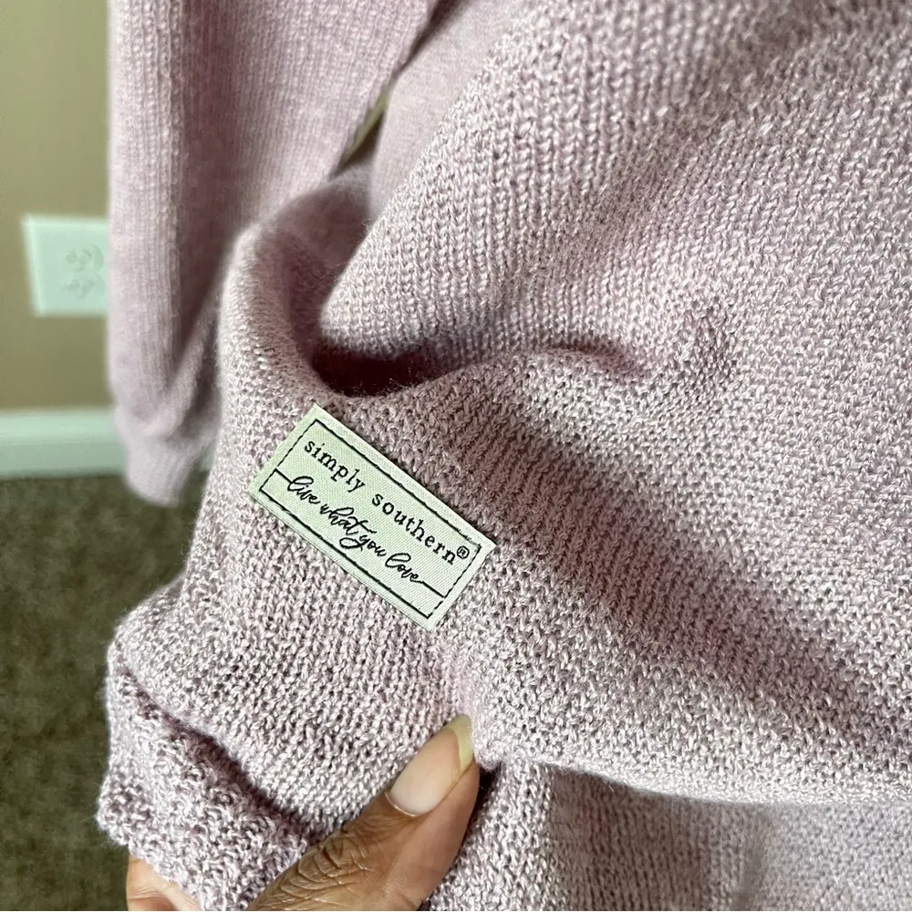 SIMPLY SOUTHERN | Mauve Sequins "Cowgirl" Knit Sweater Sz L - Image 4