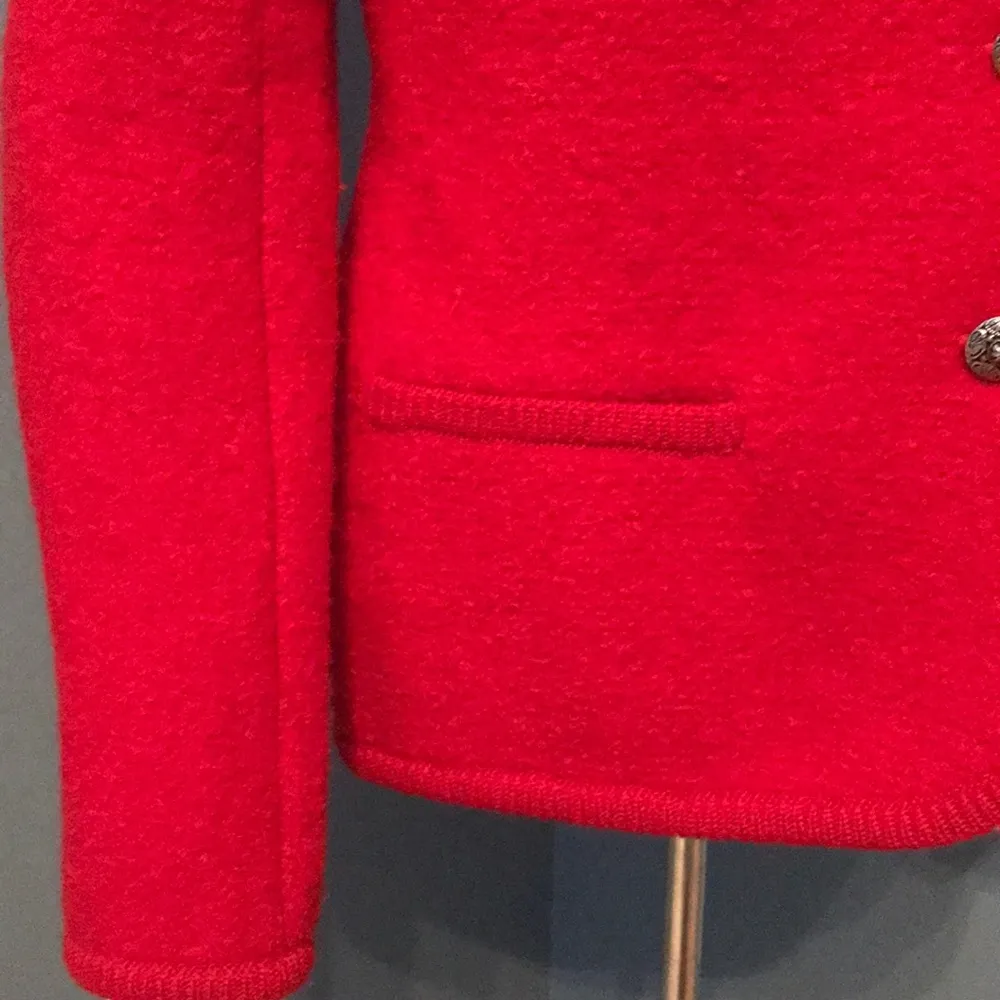 Allen Solly Scarlet Red Wool British Blazer Size 6 - Image 4