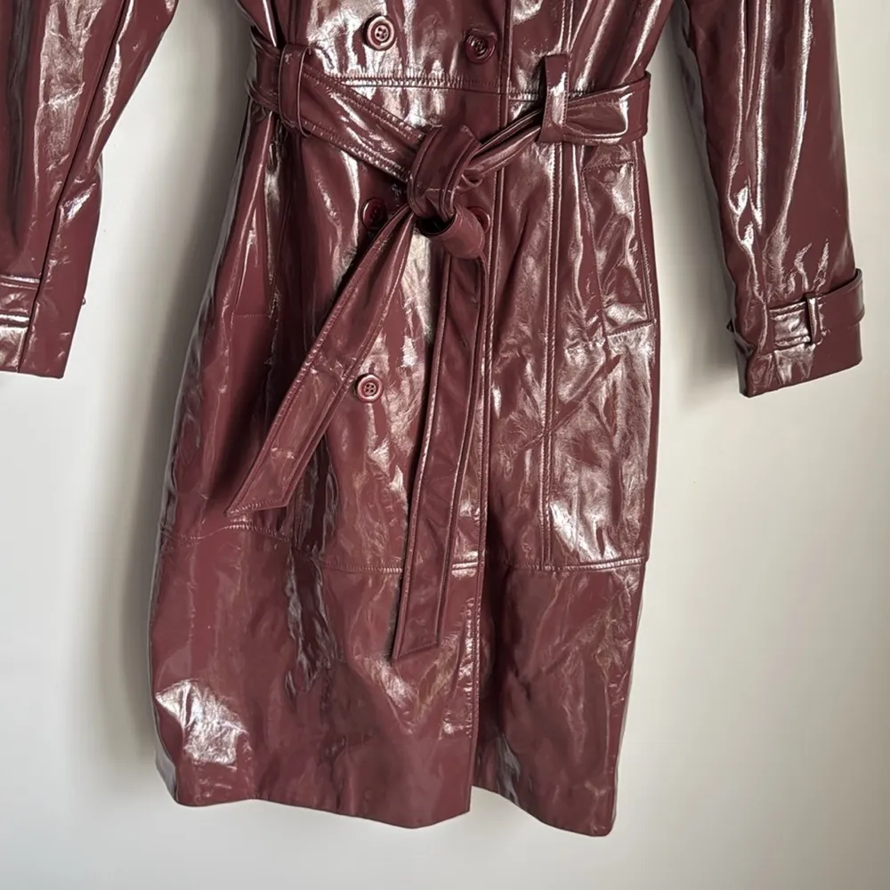 NEW Karen Millen Vinyl Belted Longline Trench Coat - Image 6
