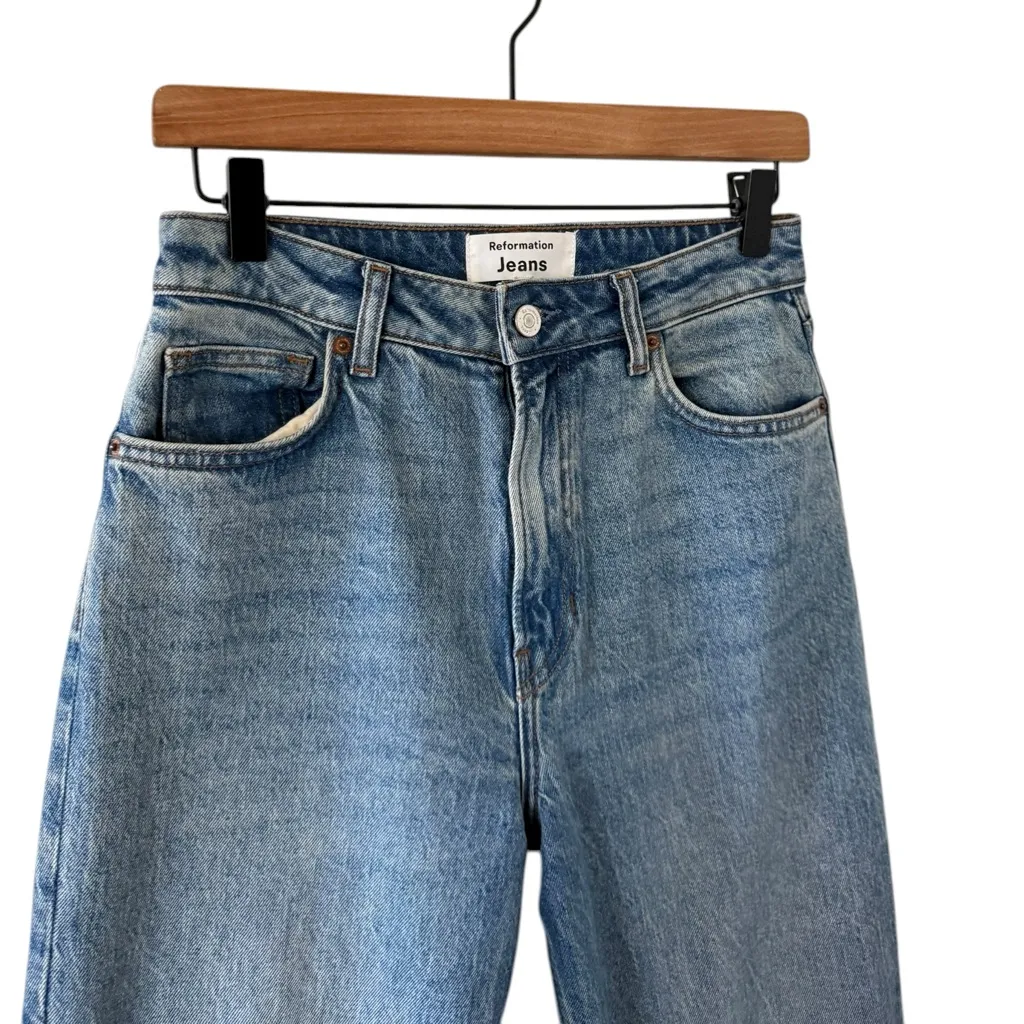 Reformation Liza Straight Jean in Malta Wash - Image 6