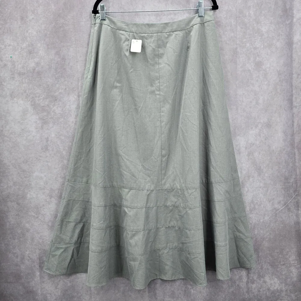 Metro‎ Style Gray Midi Flare Western Boho Indie Y2k Skirt Plus 14 - Image 2
