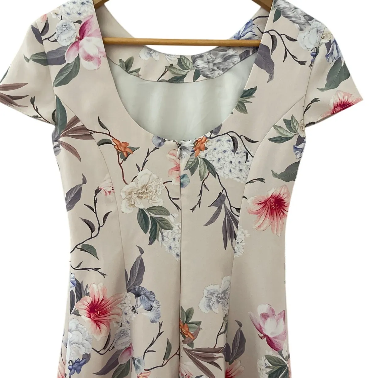 Amanda‎ Uprichard Floral Satin Evalina Ruffled Hem Midi Dress Size Small - Image 8