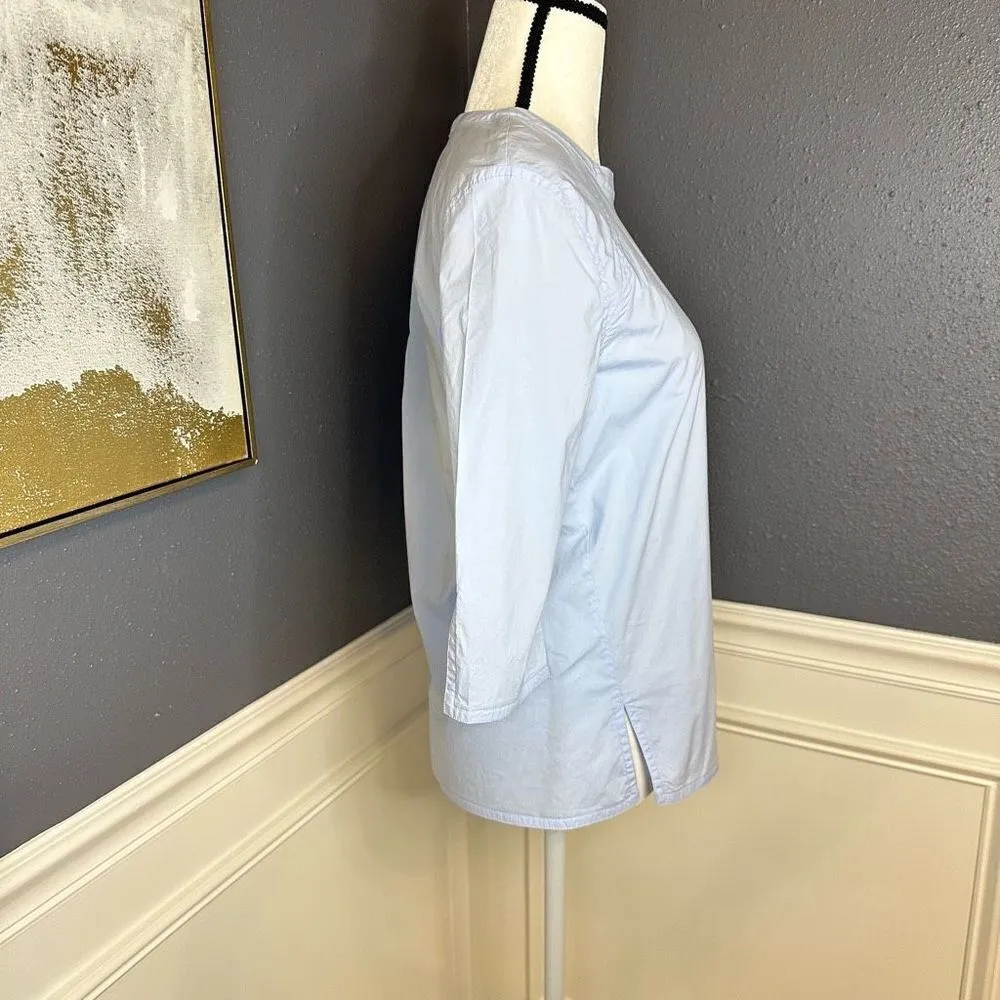 Acne Studios 3/4 Jess Strech Sleeve Side Slit Blouse Blue - Image 4