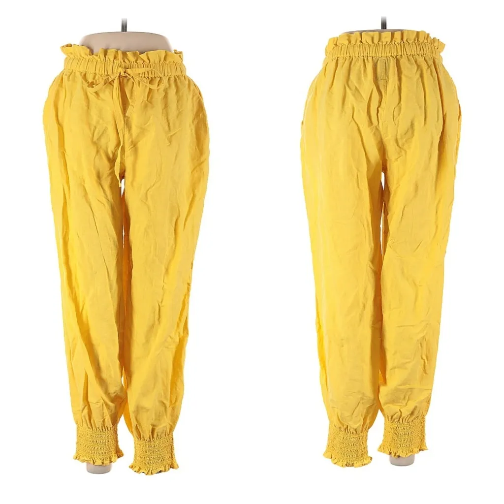 Coniglio Palm Beach Yellow Linen Joggers Size undefined - Image 2