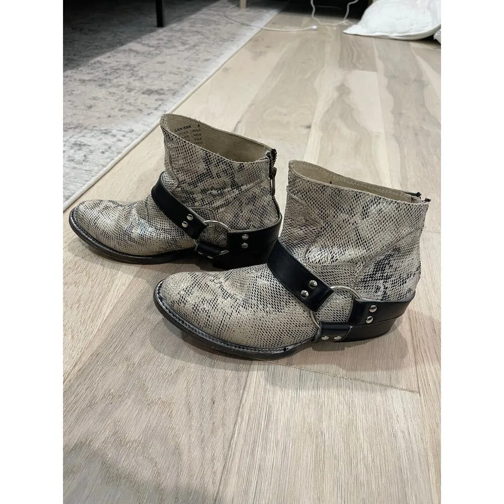 RARE Freebird by Steven Western Boots Women 6 Snakeskin Santiago White Swiftie - Image 4