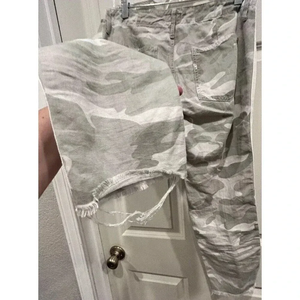 Mother The Shaker Chop Crop Fray Straight Leg Camo Pants Desert Print Size 28‎ - Image 8