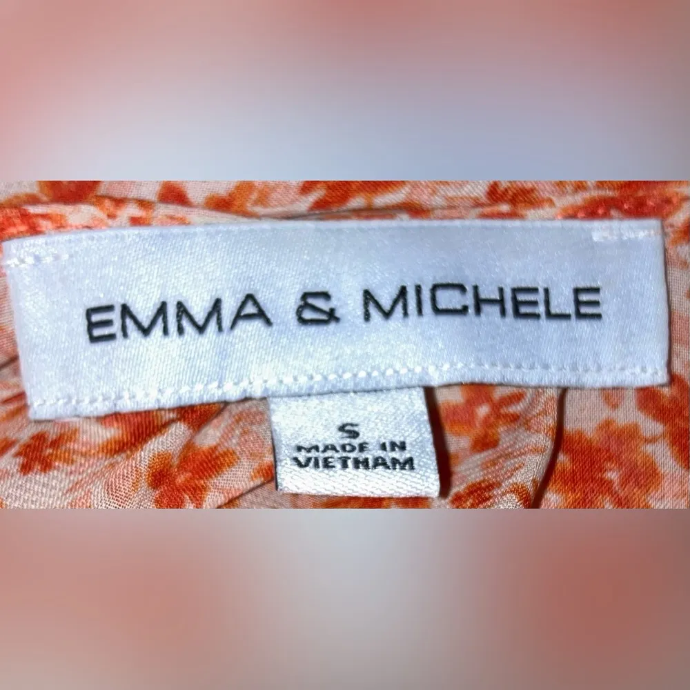 Emma and Michelle- Women's Ruffle Sleeve V-Neck Tier Ditsy Midi Dress Size‎ S - Image 6