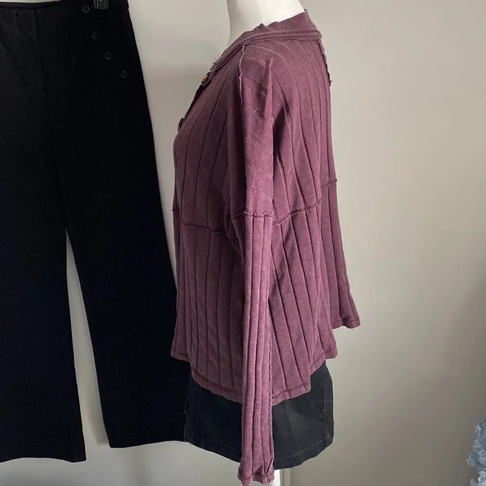 We the Free In The Mix Oversized Wide Ribbed Distressed Long Sleeve Henley Too - Image 5