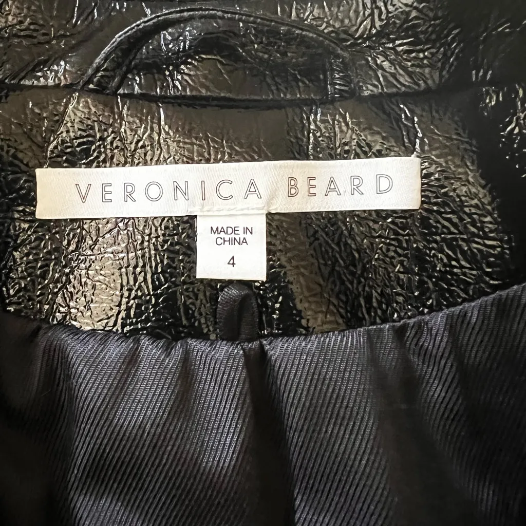 NWOT Veronica Beard Cooke Dickey Glossy Leather Blazer Jacket Double Breasted S4 - Image 7