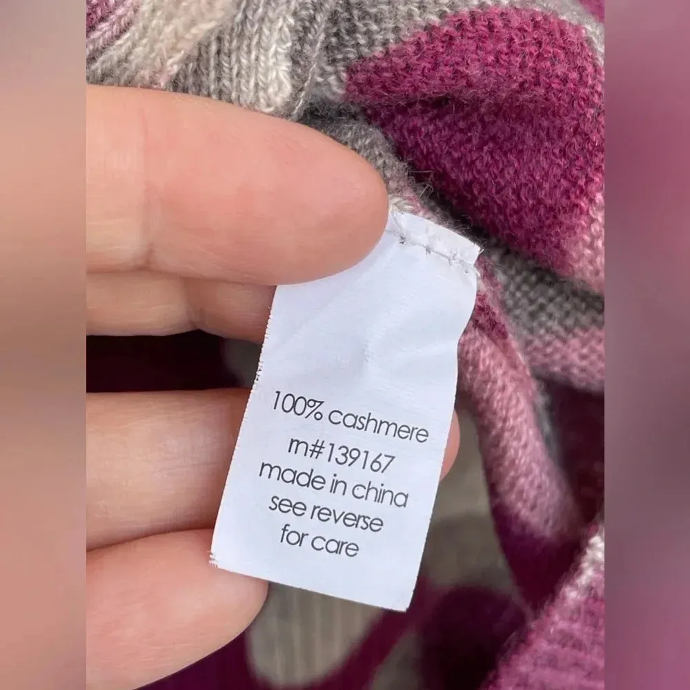 27 MILES MALIBU CASHMERE CAMO BUTTON DOWN SWEATER CARDIGAN SIZE MEDIUM Gray - Image 5