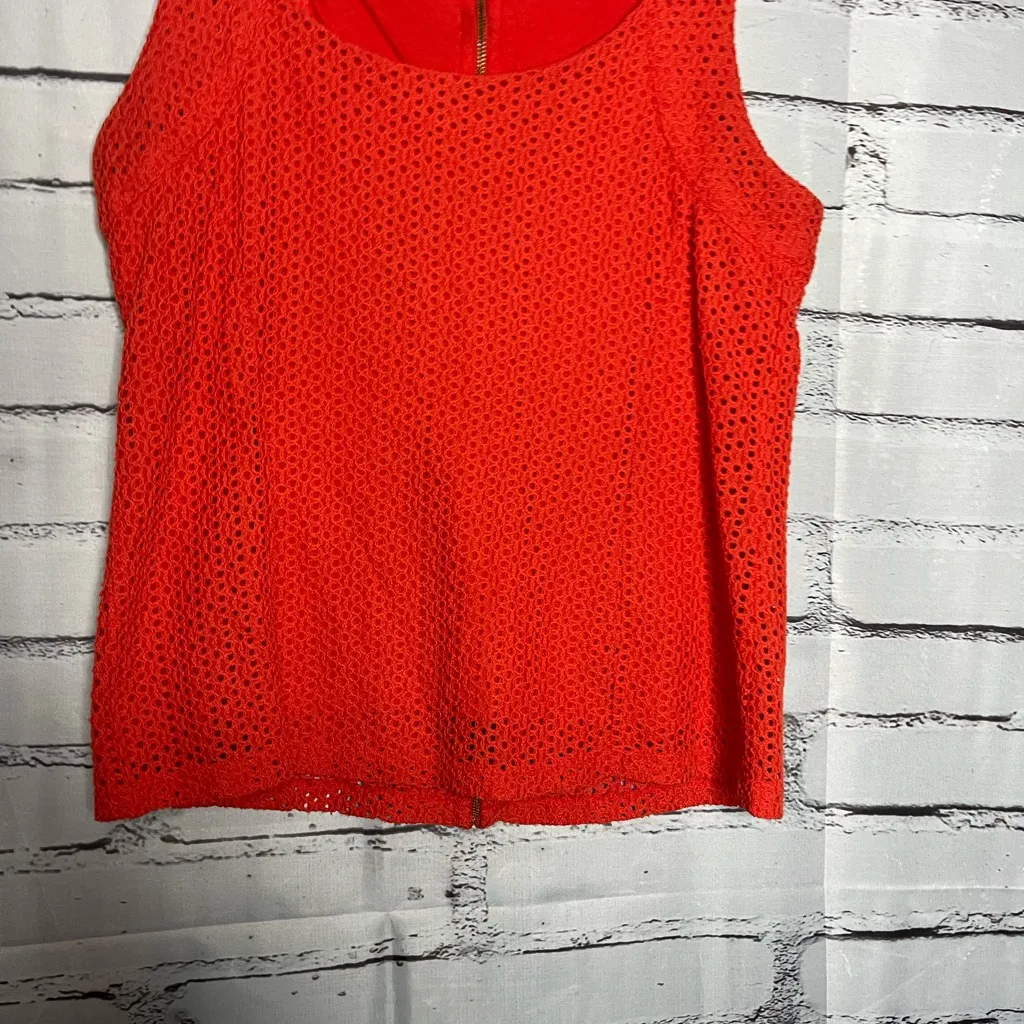 Banana Republic Orange Knit Tank Top Size 6 Full Back Zip Silhouette Y2K Travel - Image 4