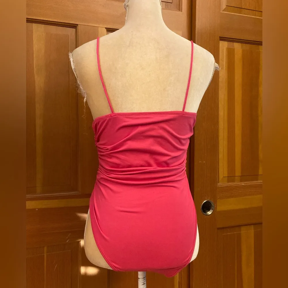Nwt, Lavishly Paris Hot Pink Rouched Bodysuit Size M - Image 7