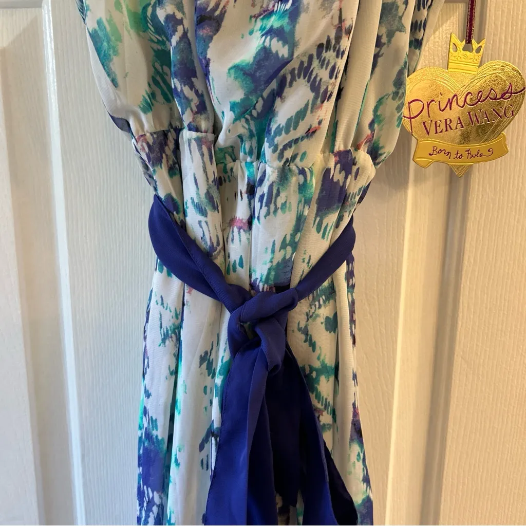 Princess Vera Wang Blue, Green and White High Low Dress - Image 4