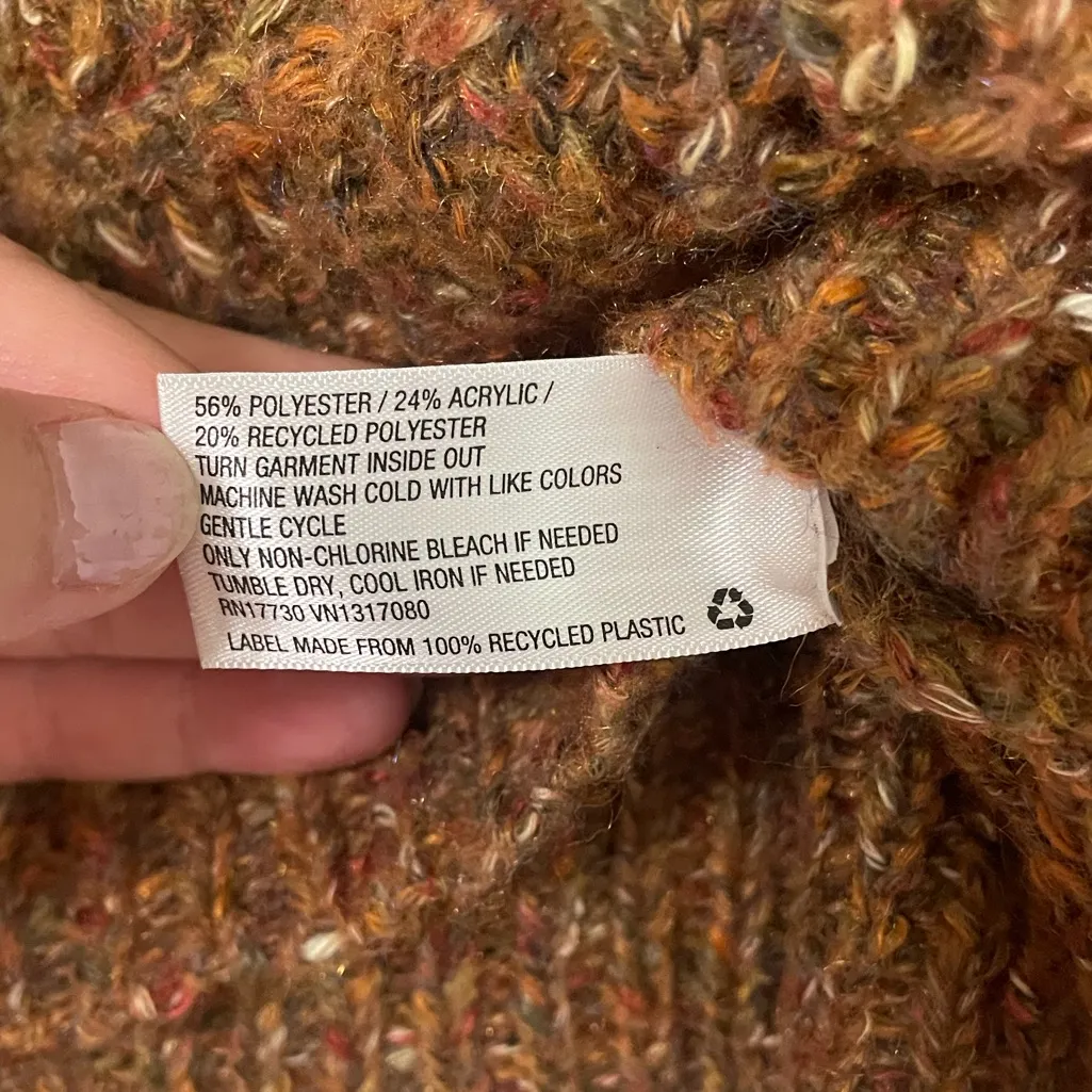 Women's Universal Threads. Chunky Loose Knit Brown Crop Sweater Small Oversized - Image 3