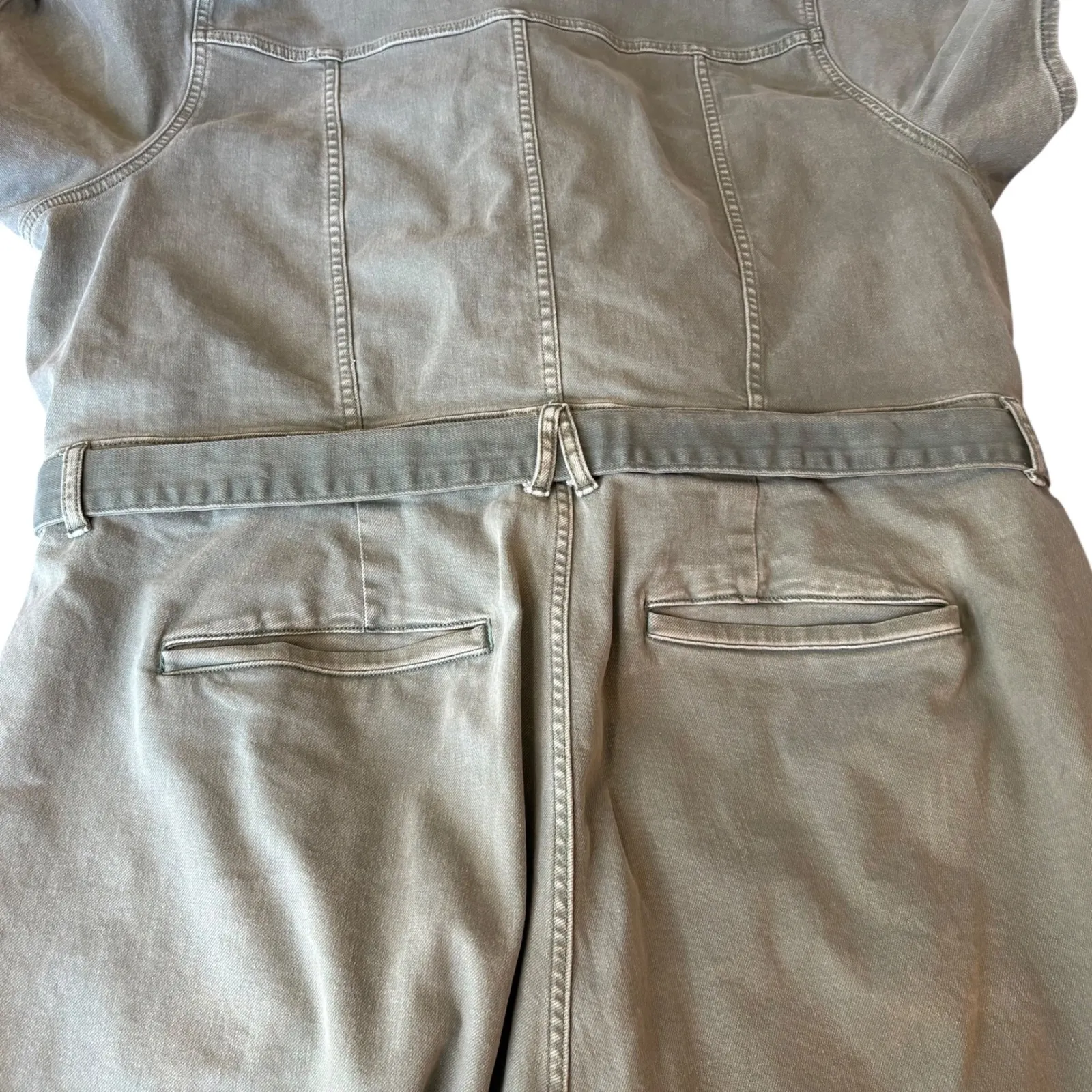 Good American/Anthropologie Fit For Success Utility Crop Jumpsuit Olive green 4X - Image 6