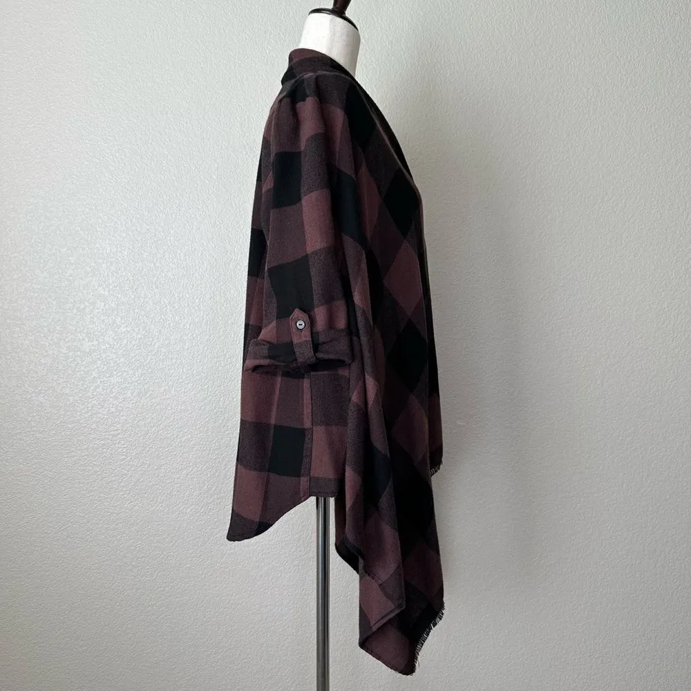 Knox Rose Buffalo Plaid Open Front Kimono - Image 6