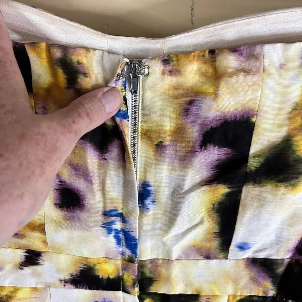 J.Crew Womens Fleurette‎ Bustier Watercolor Mini Silk Dress Size 2 Coquette Purple - Image 5