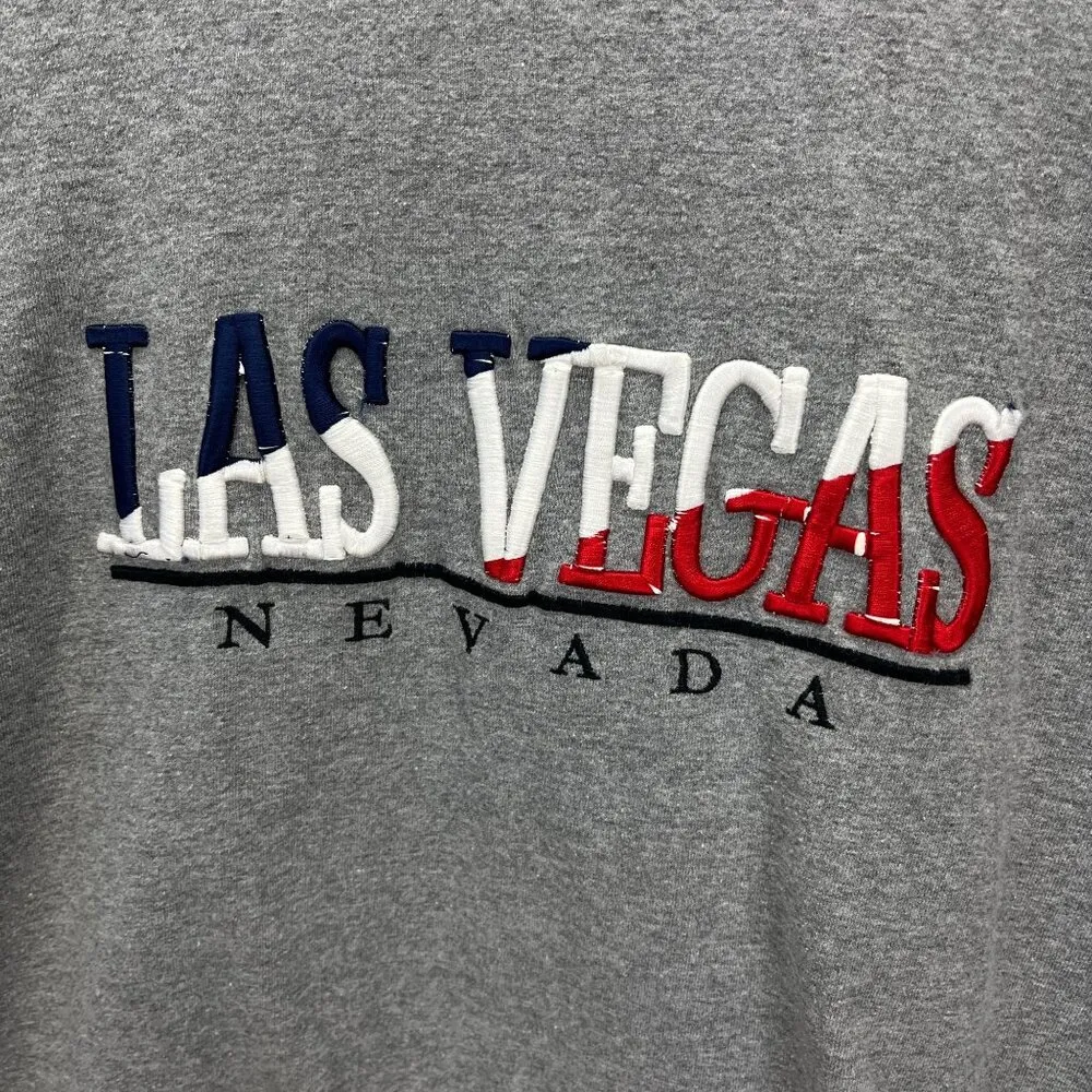 Las Vegas Graphic Tee Large Gray Vintage Y2K Unisex Fit - Image 5