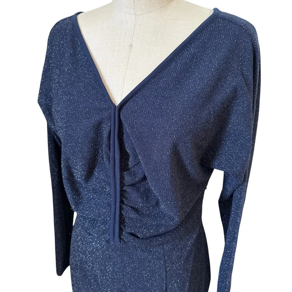 RACHEL COMEY Temper Metallic Knit Dress in Navy Size 8 Blue - Image 3