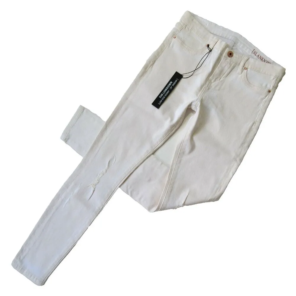 NWT Blank NYC The Low Down Ankle Skinny in Nude Dude Destroyed Stretch Jeans 28 - Image 6