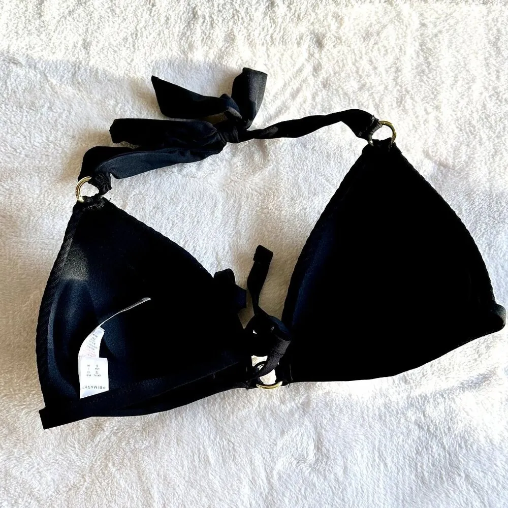 Primark Padded Triangle Black Bikini Top - Size: 8 - Image 5