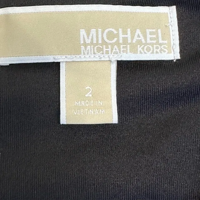 Michael Kors Bodycon Dress Sleeveless V-Neck Burgundy‎ Black Pattern Lace Size 2 - Image 15