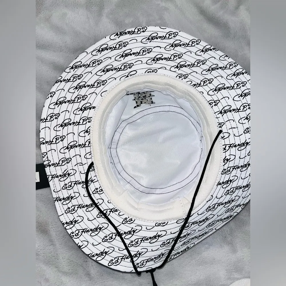 Ed Hardy  Floppy Bucket Sun Hat w Drawstring NWT! - Image 5