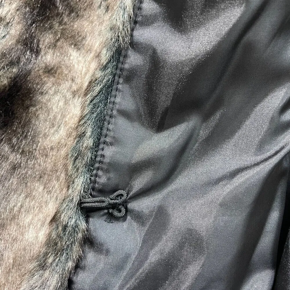 Woodland Cashmere Vest Womens L Faux Fur Black Tan Boho Western Chic‎ NWT Size L - Image 9